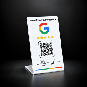 Stand da Tavolo Bianco con NFC e QR Code (TAP008)