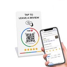 Stand da Tavolo Nero con NFC e QR Code (TAP002) - immagine 2