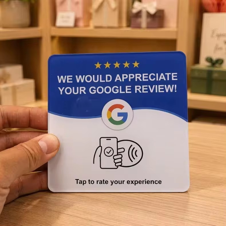 Card Adesiva Azzurra Grande con NFC (TAP018) - immagine 3